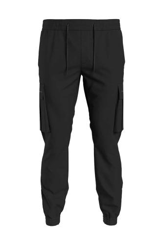 Calvin Klein ανδρικό cargo παντελόνι φόρμας μονόχρωμο Tapered Fit - J30J324686 Μαύρο